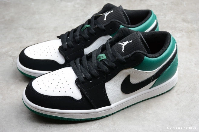 Rep Husky Black Jordan 553558-113 Green Mystic White Air 1 Low 0718
